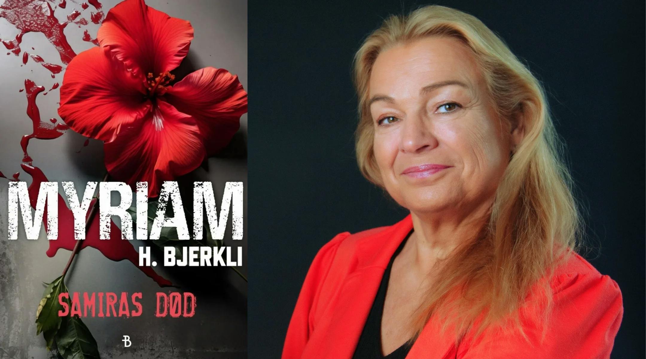 Bokomslag Samiras død: En rød blomst og blod. Fotografi av Bjerkli i en rød jakke.