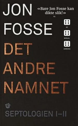 Omslag: "Det andre namnet : roman" av Jon Fosse