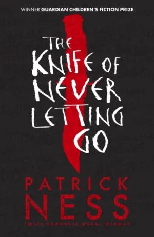 Omslag: "The knife of never letting go" av Patrick Ness