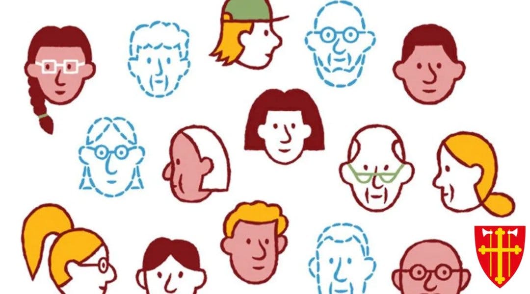 Illustrasjon av hoder til mange ulike personer
